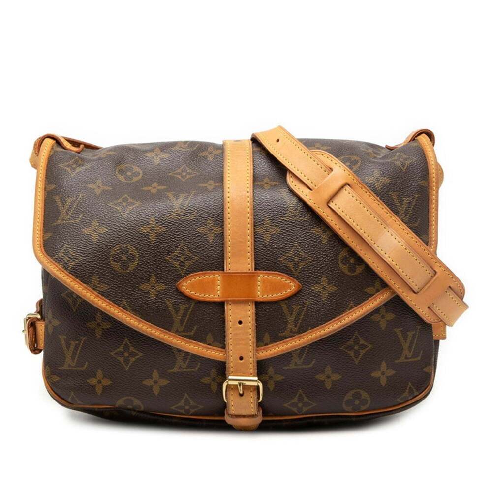 LOUIS VUITTON Brown Monogram Leather Shoulder Bag